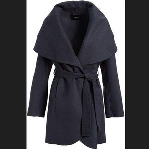 Tahari Marla Women’s Oversized Collar Wool Blend Wrap Coat